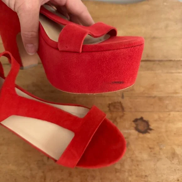 Loeffler Randall Minette High Platform Wedge in Poppy Red, Size 9 - Picture 7 of 9